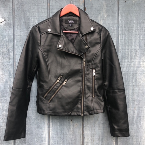 CoffeeShop Jackets & Blazers - CoffeeShop Faux Leather Moto Jacket Black / Medium